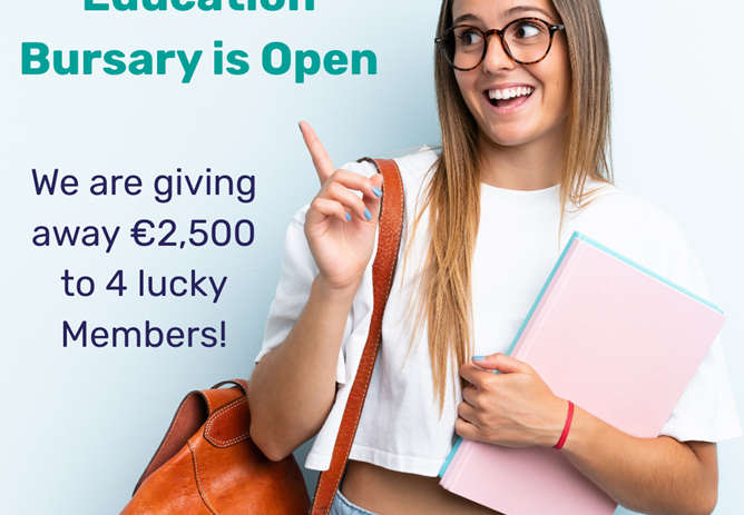We have increased the Kilcock Credit Union Education Bursary to €2,500!